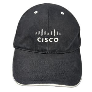 Cisco Strapback Hat Black One Size Adjustable Embroidered Vent Holes